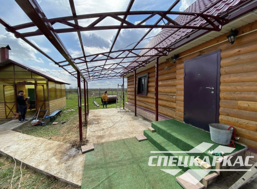 Навес к дому из поликарбоната для террасы №33 - фото 1290