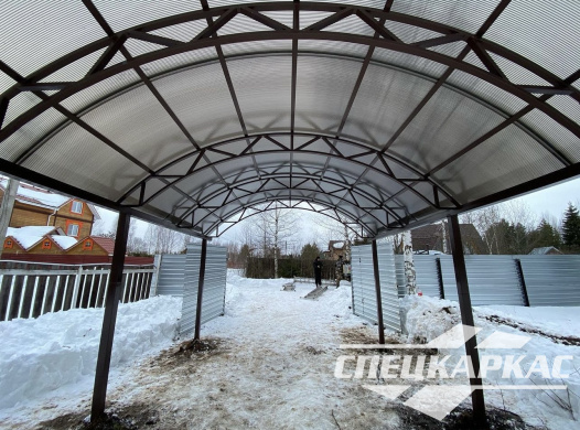 Навес для машины из поликарбоната №48 - фото 1439