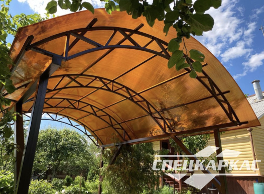 Навес из поликарбоната для зоны барбекю №21 - фото 1175