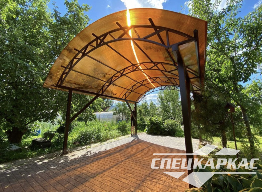 Навес из поликарбоната для зоны барбекю №21 - фото 1174