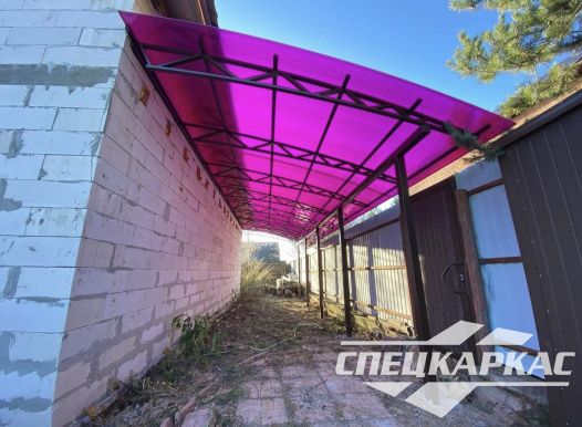 Навес из поликарбоната примыкающий к дому №79 - фото 1747